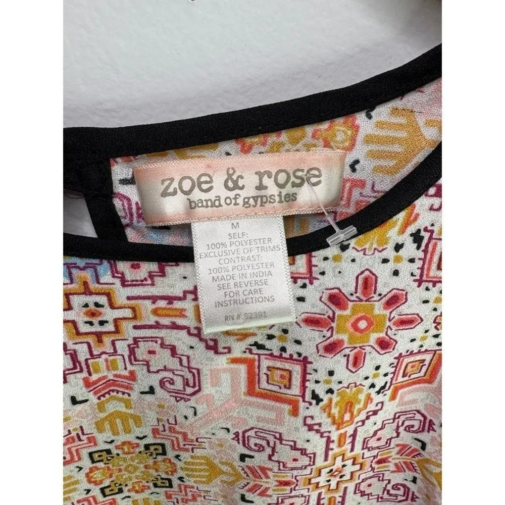 Zoe & Rose Band Of Gypsies colorful Blouse size medium juniors